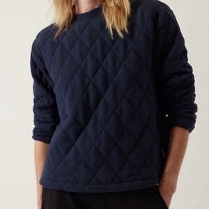 Athleta Retroplush Quilted Crewneck Sweatshirt Athleisure Cozy